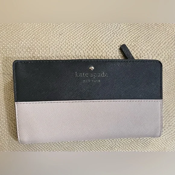 Kate Spade Black & Tan Color Block Wallet - Picture 6 of 8